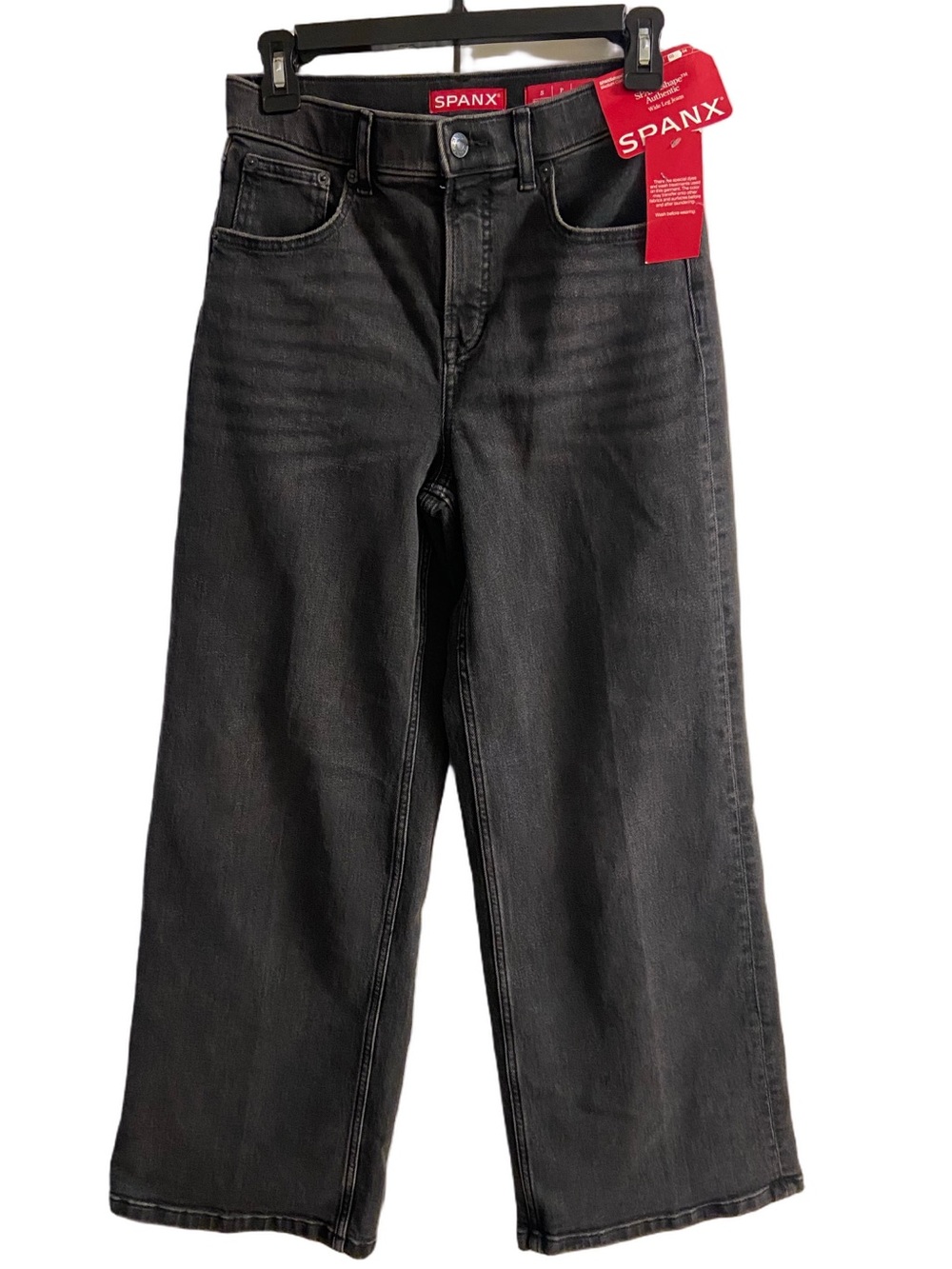 SPANXshape Authentic 360 High-Rise Wide Leg Jeans Charcoal Grey Small NWT